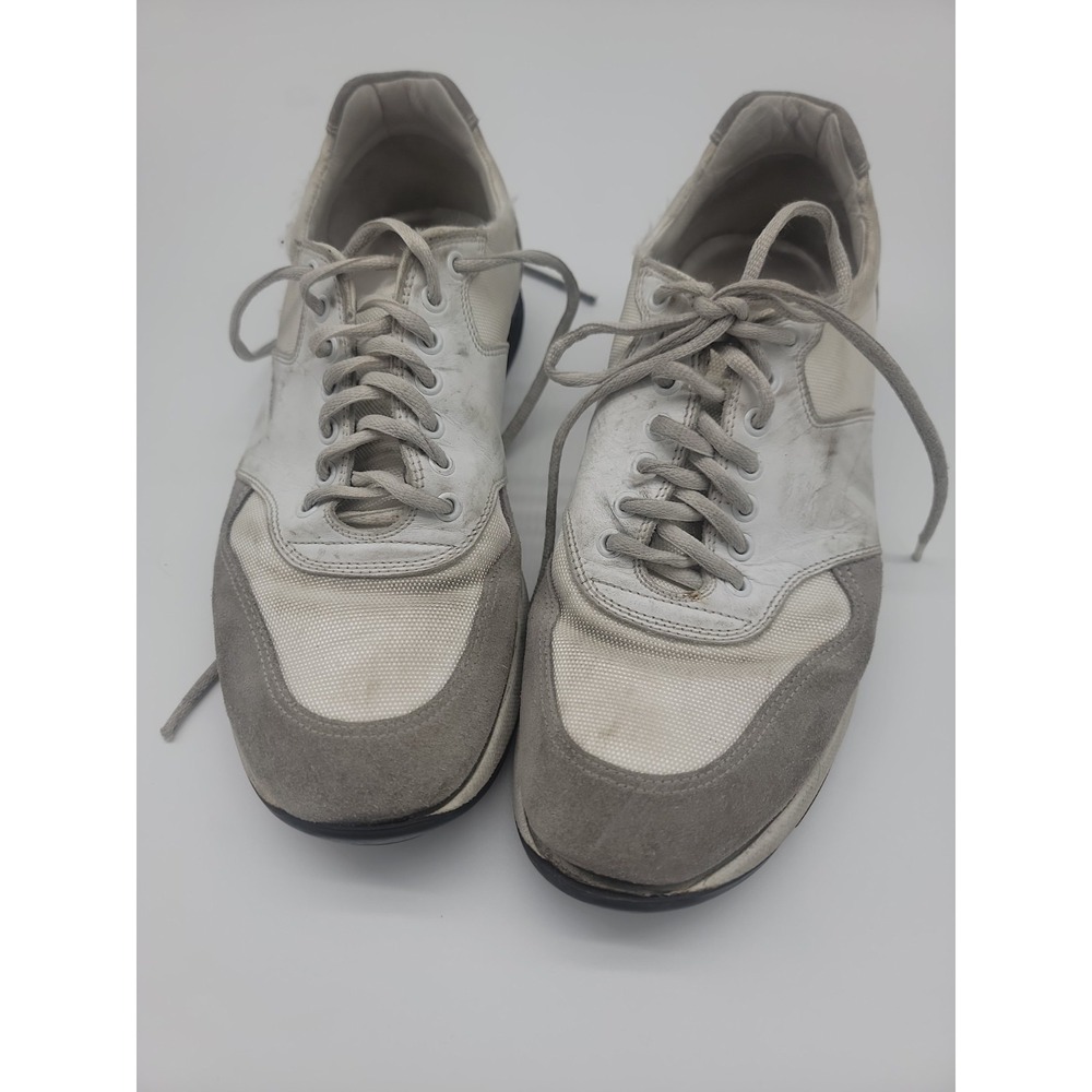 Giorgio Armani Mens White Leather & Suede Low Top Sneaker Size EU 40.5 US 7.5 M